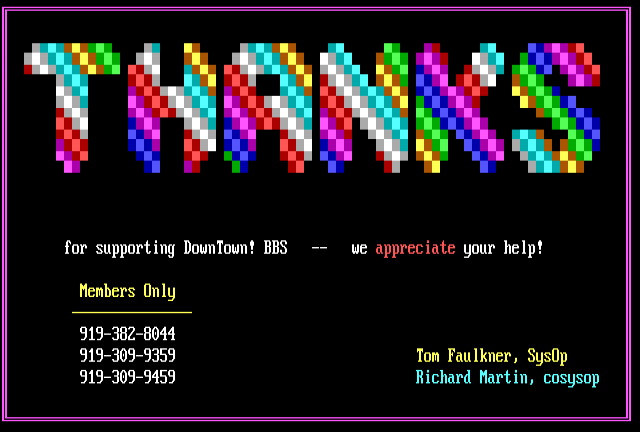 ANSI art: THANKS.ANS